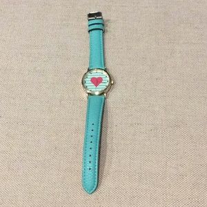 Pink heart and turquoise band watch